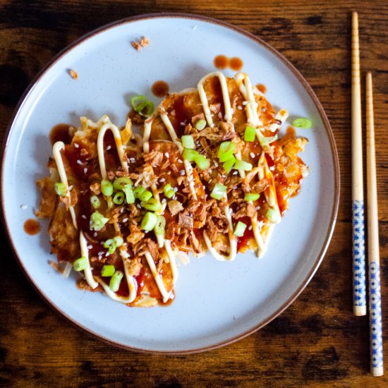 Cabbage Pancakes (Okonomiyaki)