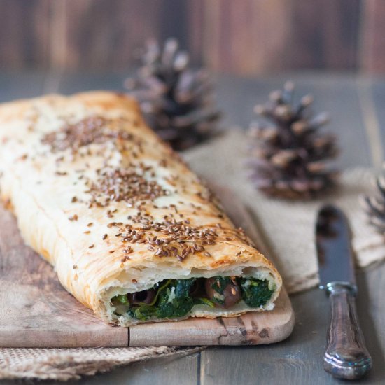 Strudel with spinach