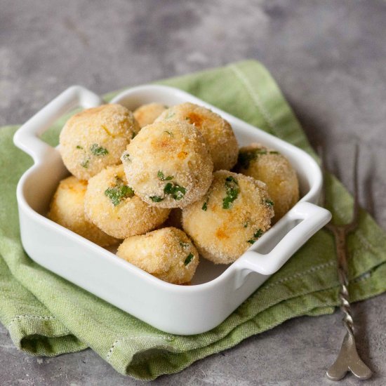 hake and potato balls