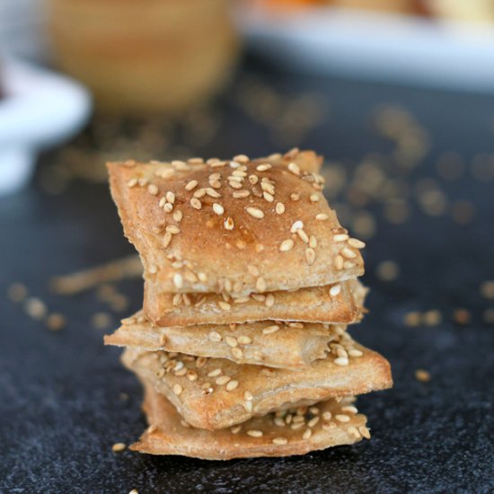 Sourdough Whole Wheat Crackers