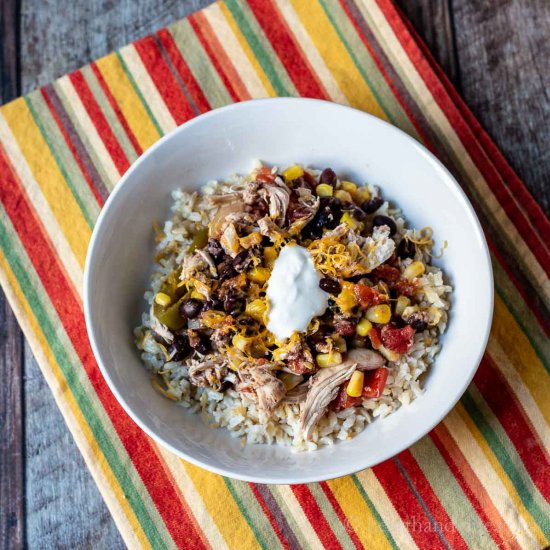 Slow Cooker Chicken Burrito Bowl