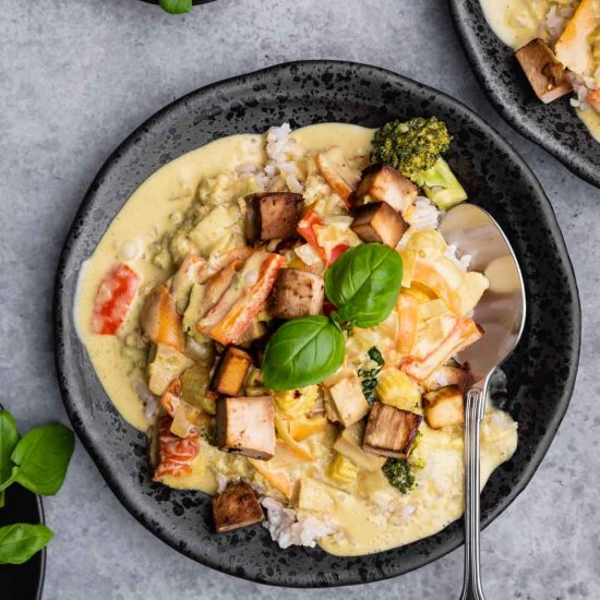 The Best Thai Green Curry Tofu (v)