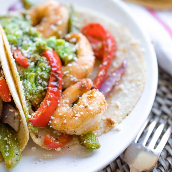 Sheet Pan Shrimp Fajitas