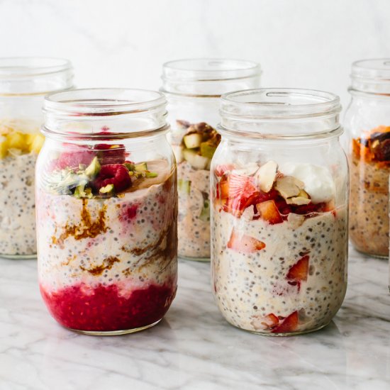 Easy Overnight Oats + 6 Flavors