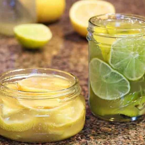 Lemon Ginger Honey Tea in a Jar