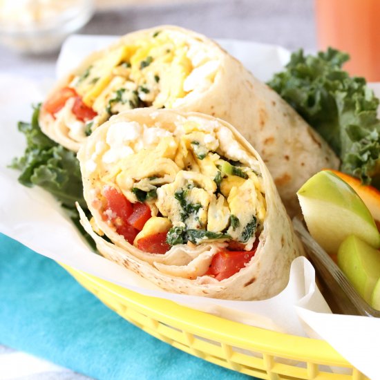 Kale, Feta and Egg Wrap