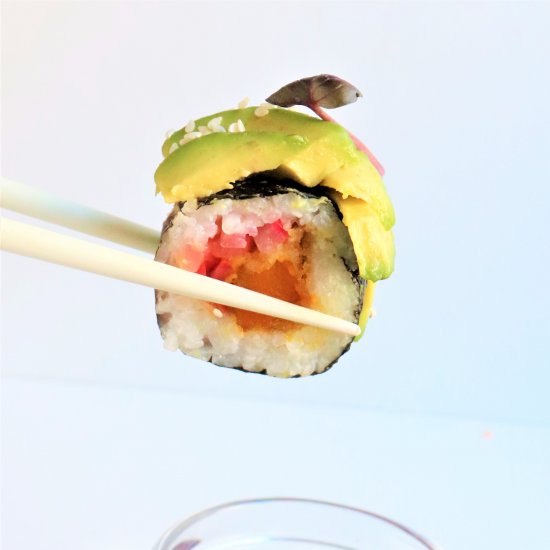 Squash Tempura Vegan Sushi Roll