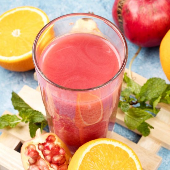 Stunning Orange Pomegranate Juice