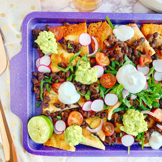 Black Bean Quesadilla Nachos