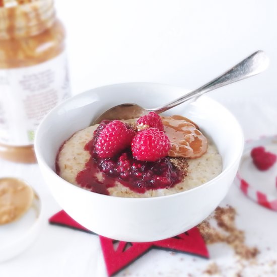 Low FODMAP porridge PB&J