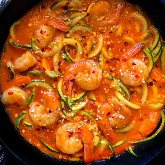 Thai Coconut Shrimp Curry Zoodles