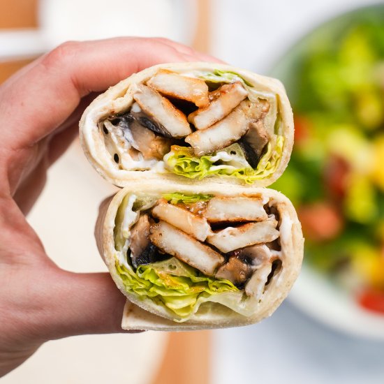 Nandos Mushroom and Halloumi Wraps