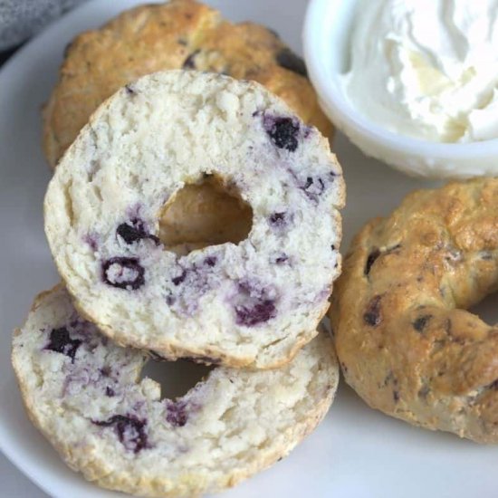 Air Fryer Blueberry Bagels