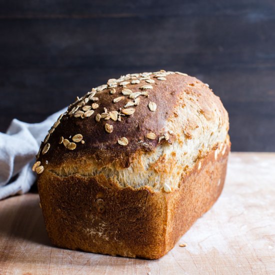 Maple Oat Sourdough Sandwich Bread