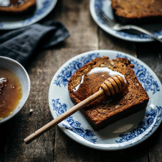 Banana bread with honey