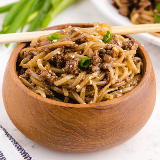 Mongolian Beef and Noodles