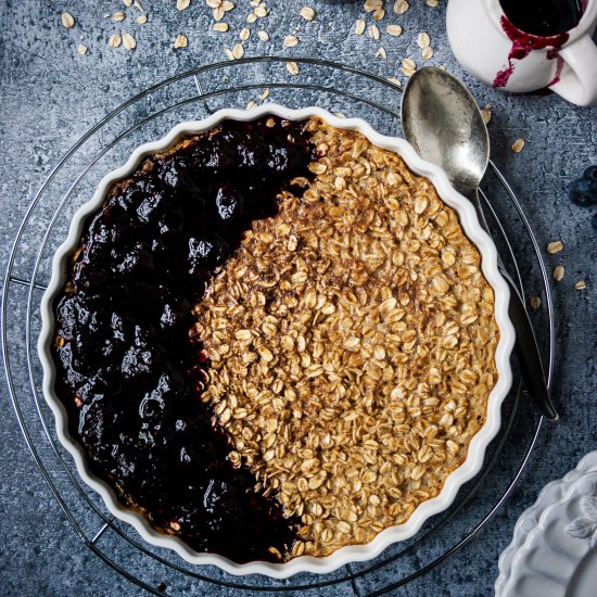 Baked Oatmeal w/blueberry compote