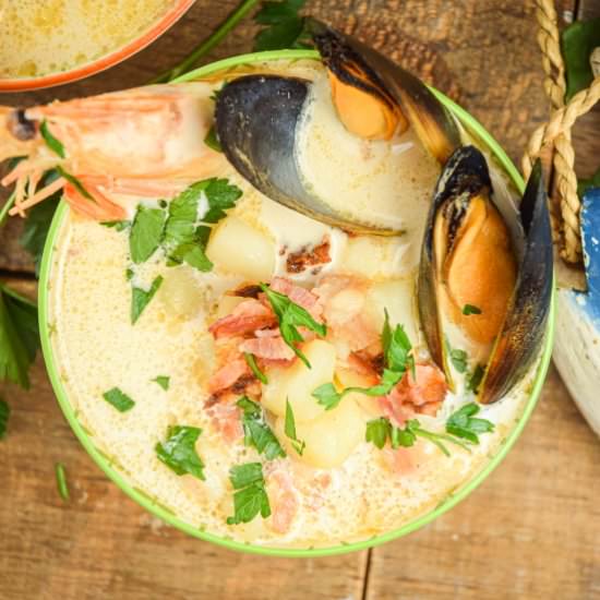 Electric Skillet Seafood Chowder