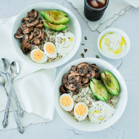 Savory Barley Breakfast Bowl