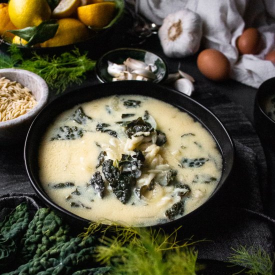 Fennel and kale avgolemono soup