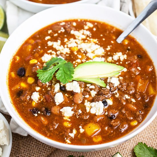 Slow Cooker Ground Beef Chili