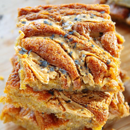 Lava Salt Peanut Butter Blondies