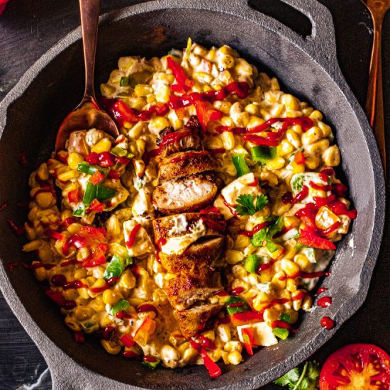 Spicy Hot Creamed Corn with Crispy