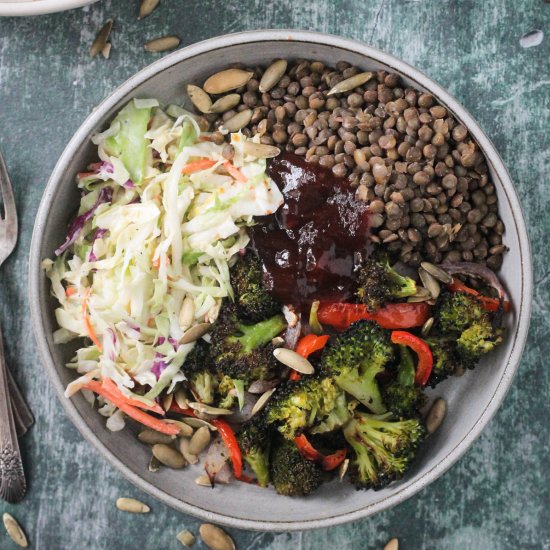 BBQ Lentil Power Bowls