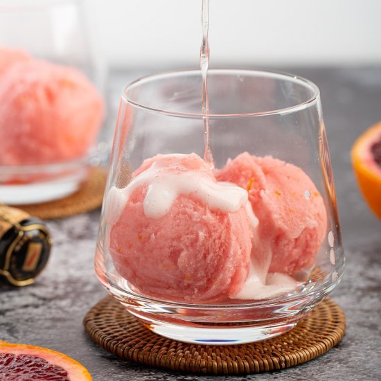 Blood Orange Sorbet Mimosas