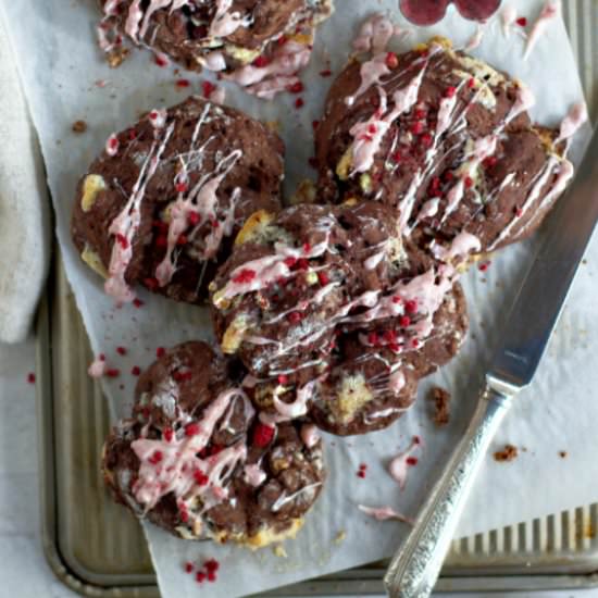 Double Chocolate Raspberry Rolls