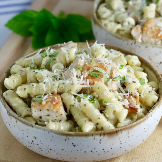 Chicken Pesto Pasta Alfredo