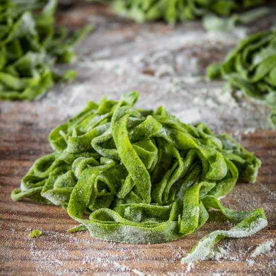 Homemade Spinach Fettuccine