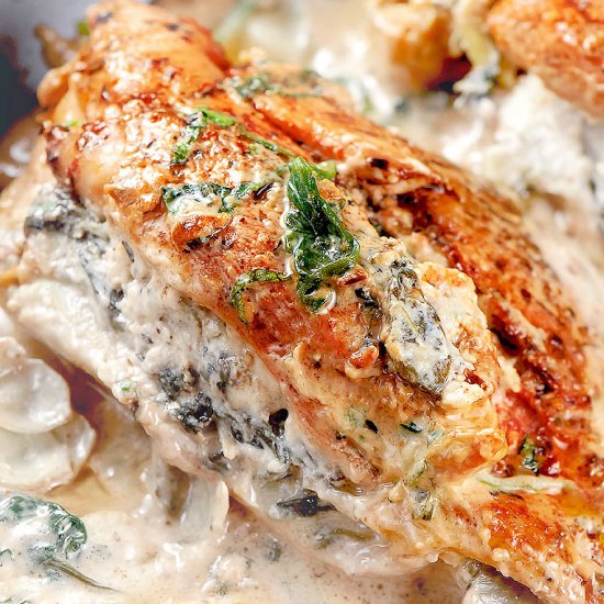 Spinach Artichoke Stuffed Chicken B