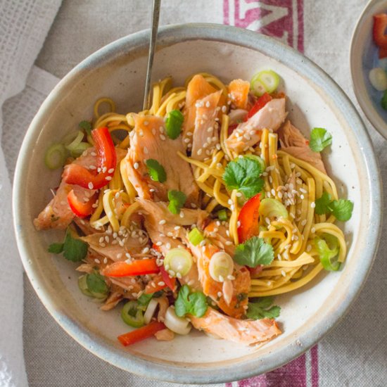 Five Minute Salmon Noodles