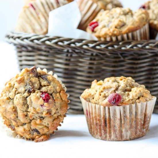 Cranberry Apple Oatmeal Muffins