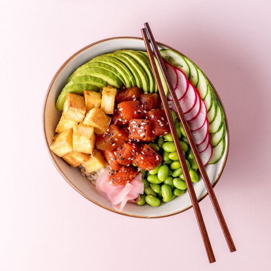 Watermelon poke bowls