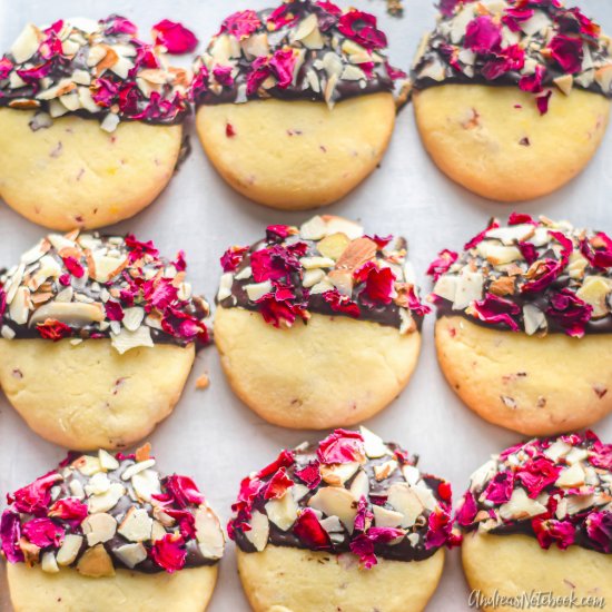 Rose Vanilla Shortbread Cookies