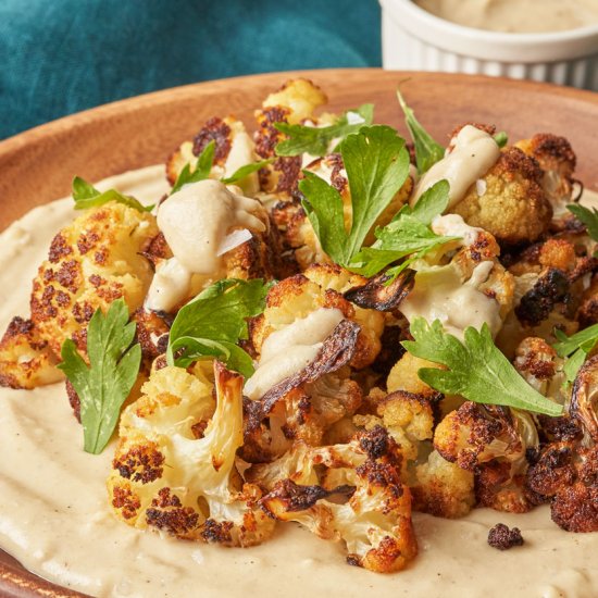 Roasted Cauliflower w Tahini Dressing