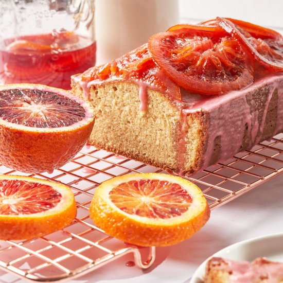 Cardamom Cake w Blood Orange Glaze