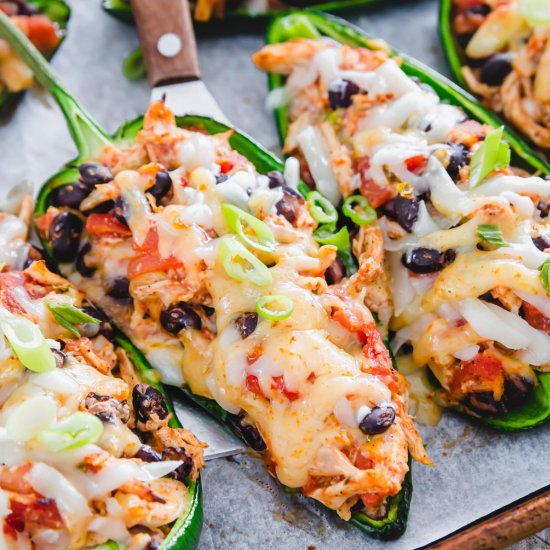 Chicken Stuffed Poblano Peppers