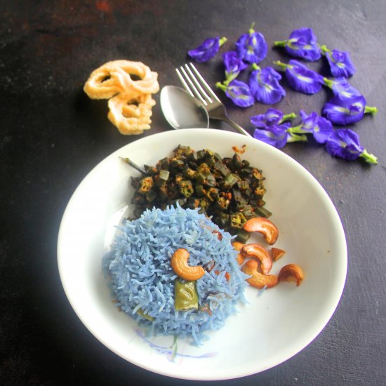 Butterfly pea rice