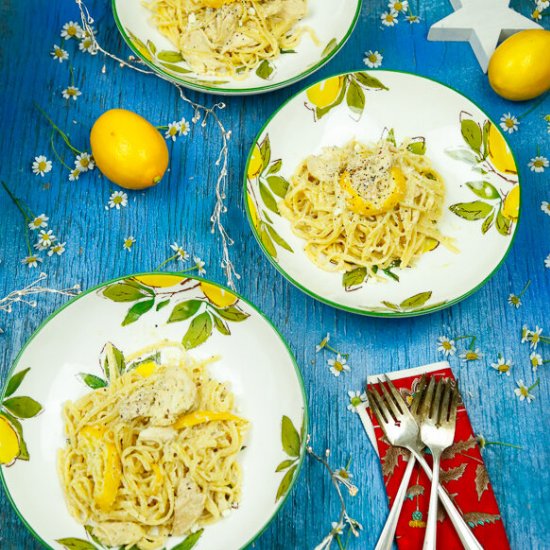 One Pot Creamy Lemon Chicken Pasta