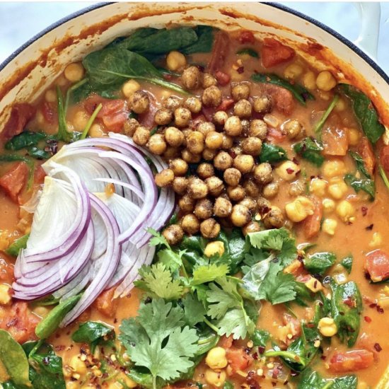 Chickpea and Spinach Curry