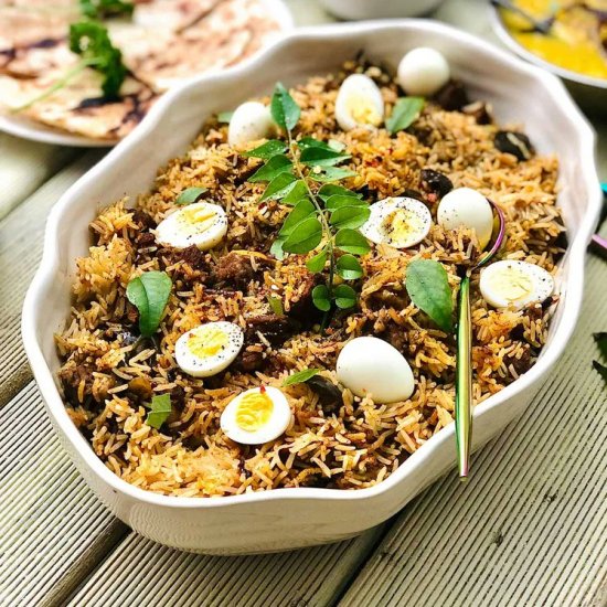 Superb Lamb Biryani with Quail Eggs