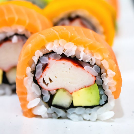 Rainbow Roll Sushi