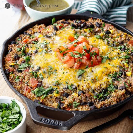 Beef Green Chile Quinoa Skillet