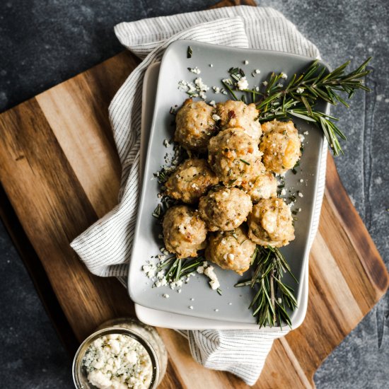 Bacon Gorgonzola Rosemary Meatballs