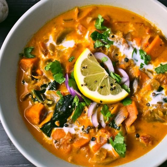 Sweet Potato Mushroom Curry [vegan]