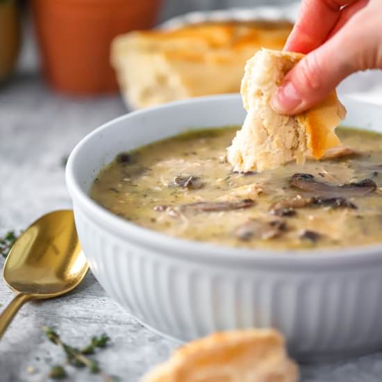 Braised Chicken and Mushroom Soup