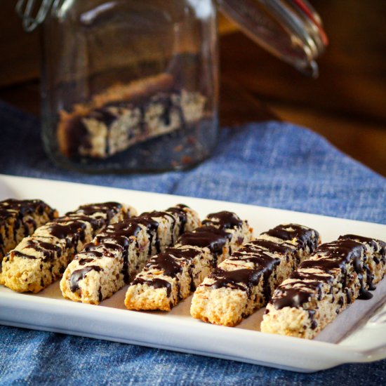 Hazelnut Biscotti with Chocolate